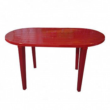 Стол пластиковый овальный (красный) СП2-МТ005