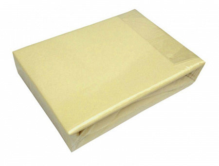 Простыня трикотажная на резинке (наматрассник) двуспальная Wellness RM180-06 180х200х20 см, нежно желтая